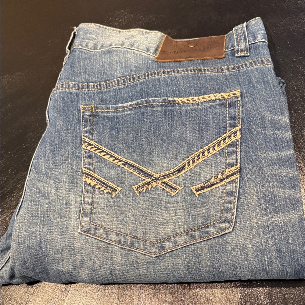 Men’s Cody James Classic Blue Denim Jeans with Stitch Detail